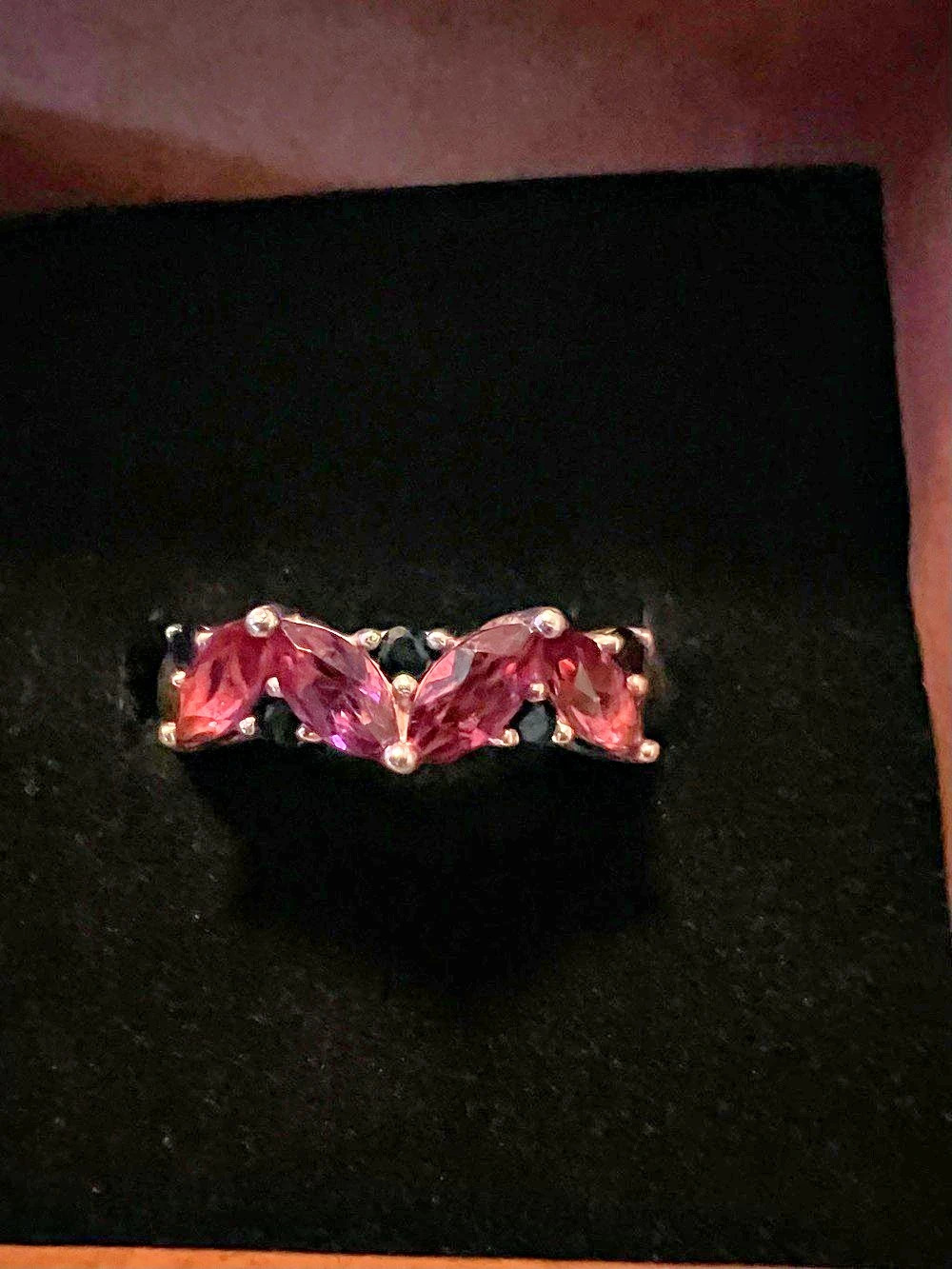 Sterling Silver Garnet & Spinel Genuine Gemstone Ring Like New by S&G